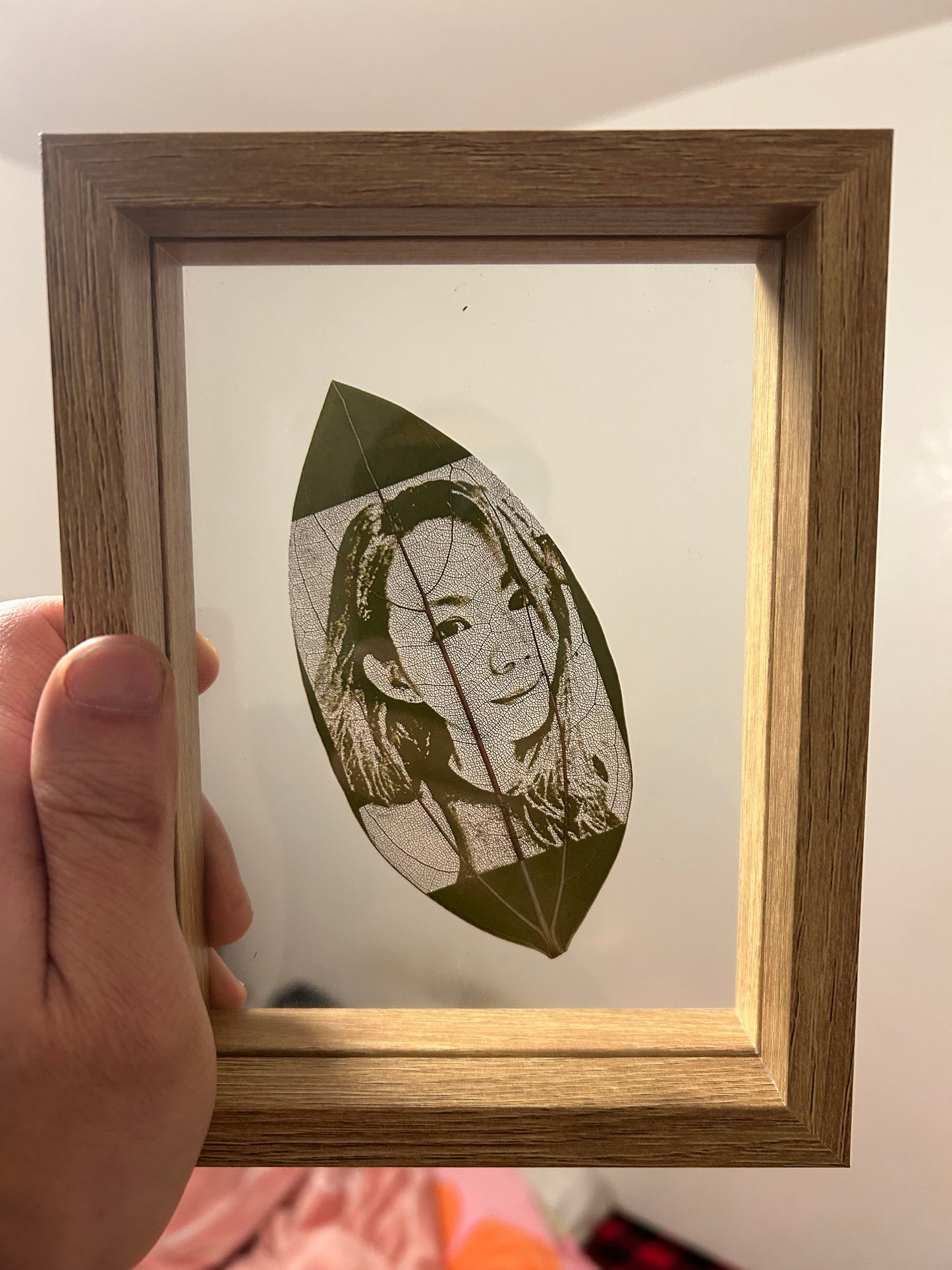 Personalized Leaf Carving Art – Custom Photo Engraved on Real Leaf | Unique Handmade Gift