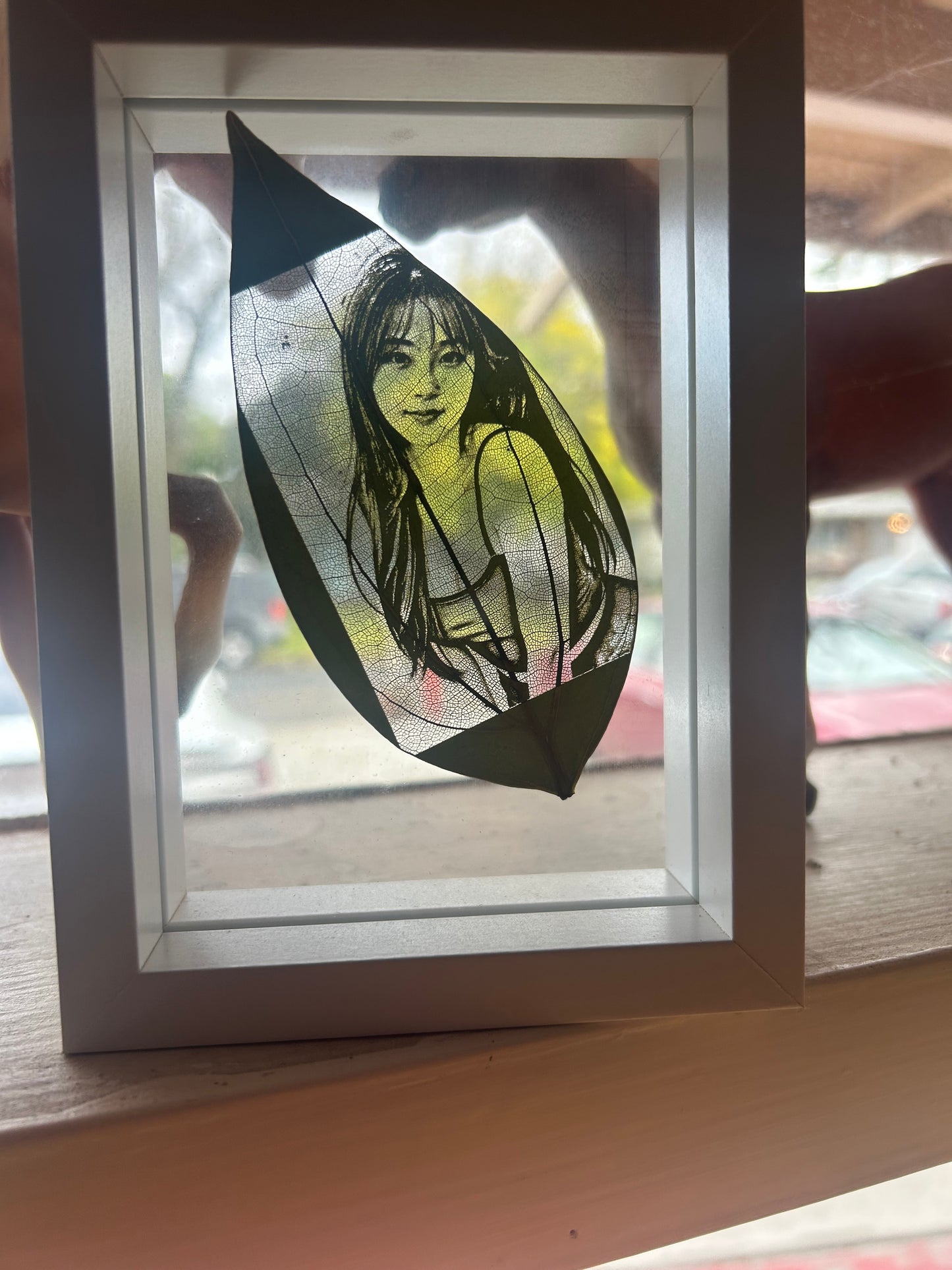 Personalized Leaf Carving Art – Custom Photo Engraved on Real Leaf | Unique Handmade Gift